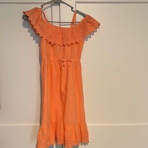 Girls' Orange Eyelet Dress, Janie and Jack size 7